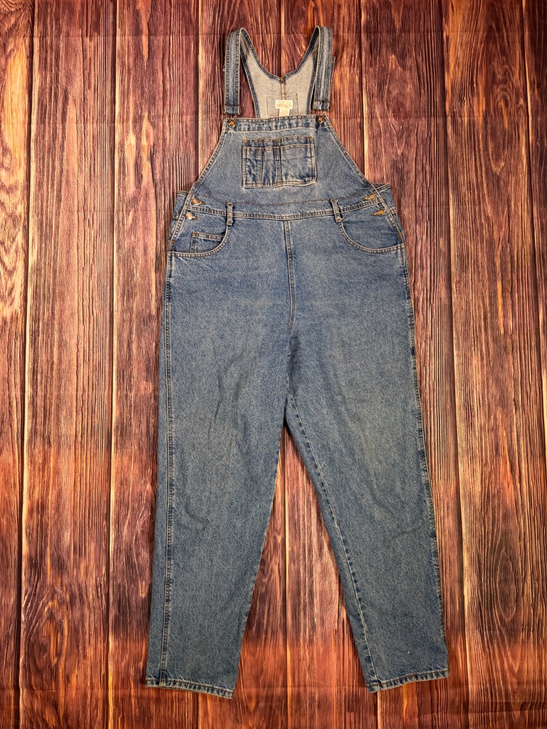Vintage 90s Moda Intl International London Jean Blue Denim Bib Overalls Xl/Xxl — image 2 of 8
